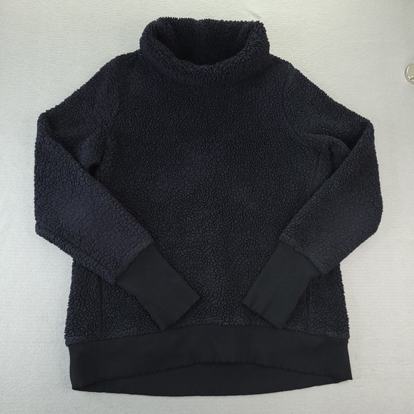 Athleta Sweaters - Athleta Sweatshirt Womens Medium Black Nirvana Sherpa Funnel Neck Fleece